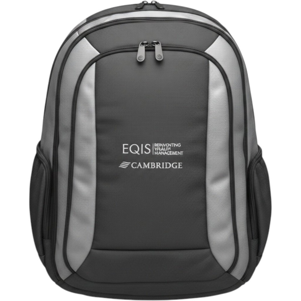 Seville Gear BB-383 Laptop Backpack Black Gray EQIS Cambridge Corporate Tech Bag